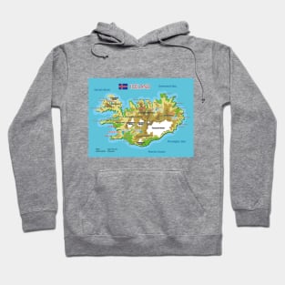 Geographic map of Iceland Hoodie